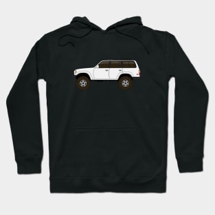 fj80 Land Cruiser white Hoodie